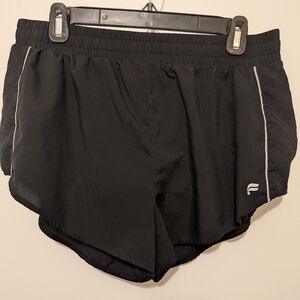 Black Running Shorts with Reflective Trim